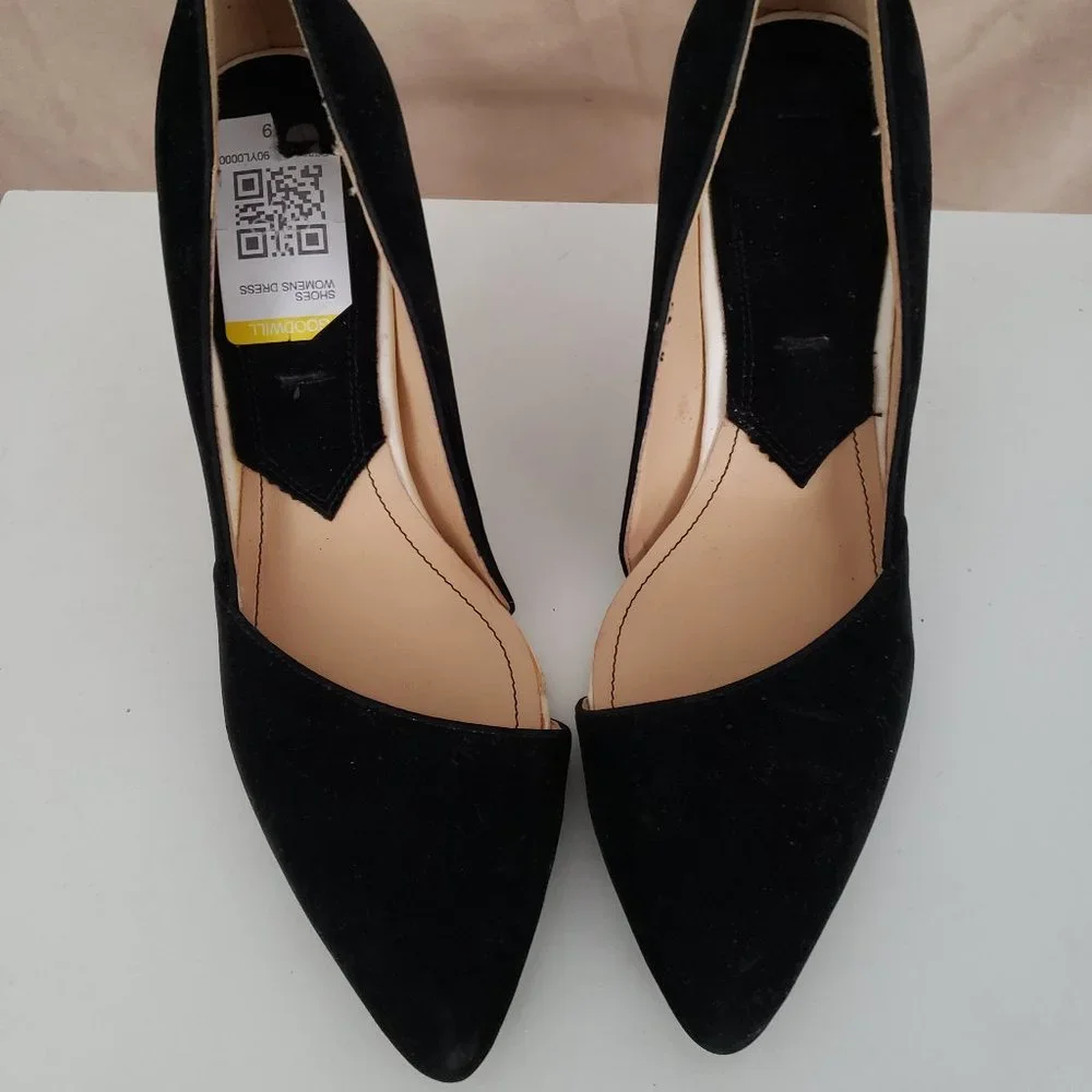 ZARA Woman Black Suede Heels ShoesvSize 38 (US 7.5) - Picture 1 of 5